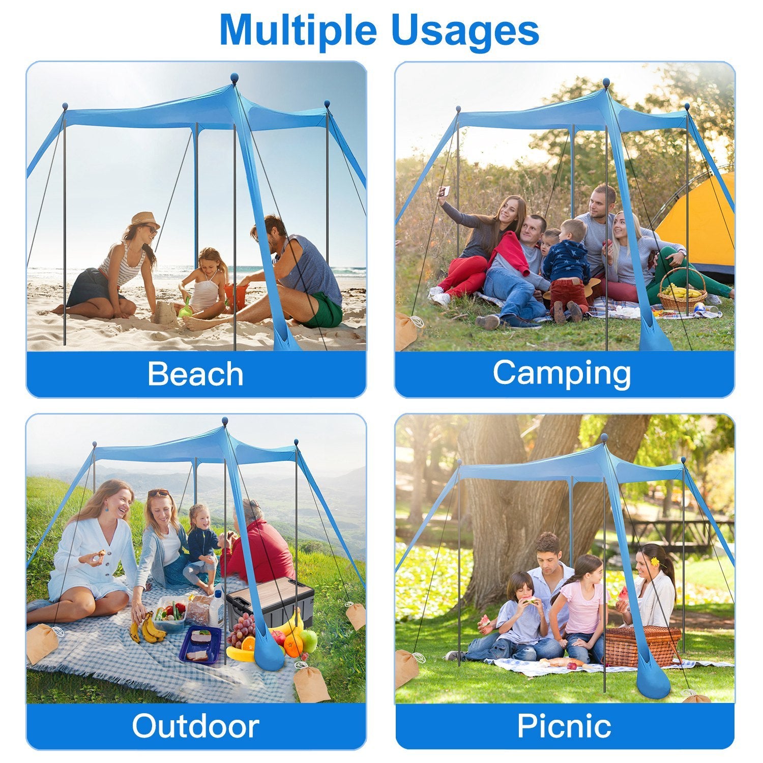 Oaken Sky Shores 10x10x6.6ft Beach Tent for 5-8 People
Spacious 10x10x6.6ft beach tent with UPF50+ protection. Includes sandbags, foldable poles, and carry bag. Perfect for camping, fishing, or picnics.
