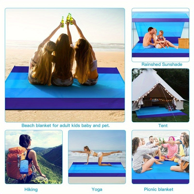 Waterproof Beach Mat - Sandproof, Portable Outdoor Blanket Ideal For Picnics, Travel, Camping And Hiking