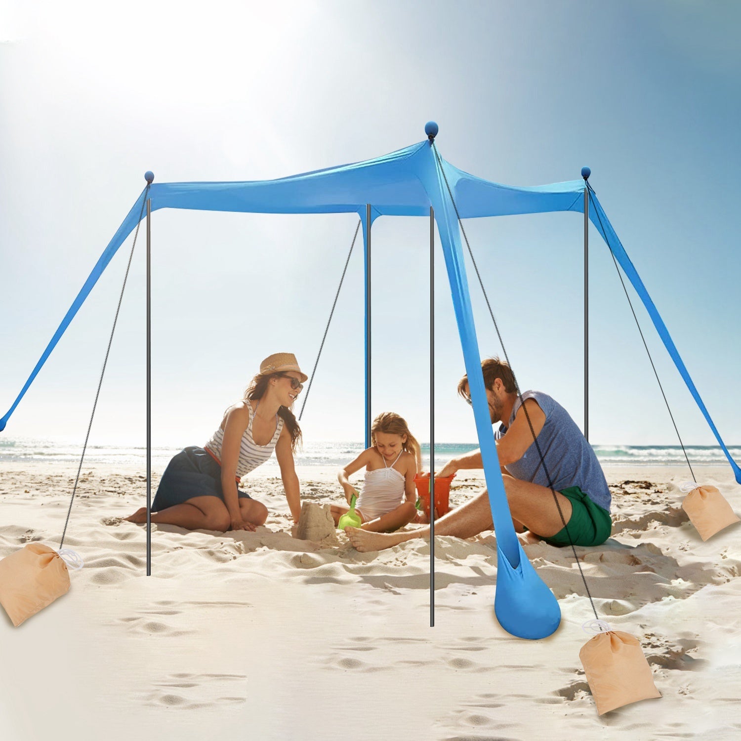 Oaken Sky Shores 10x10x6.6ft Beach Tent for 5-8 People
Spacious 10x10x6.6ft beach tent with UPF50+ protection. Includes sandbags, foldable poles, and carry bag. Perfect for camping, fishing, or picnics.