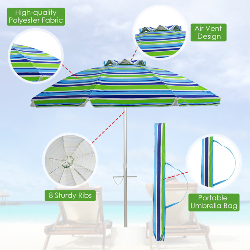 Oaken Sky Shores 6.5' Beach Umbrella with Carry Bag
Portable 6.5' beach umbrella with UV-resistant canopy and carry bag. Easy to set up for beach trips, no weight base included.