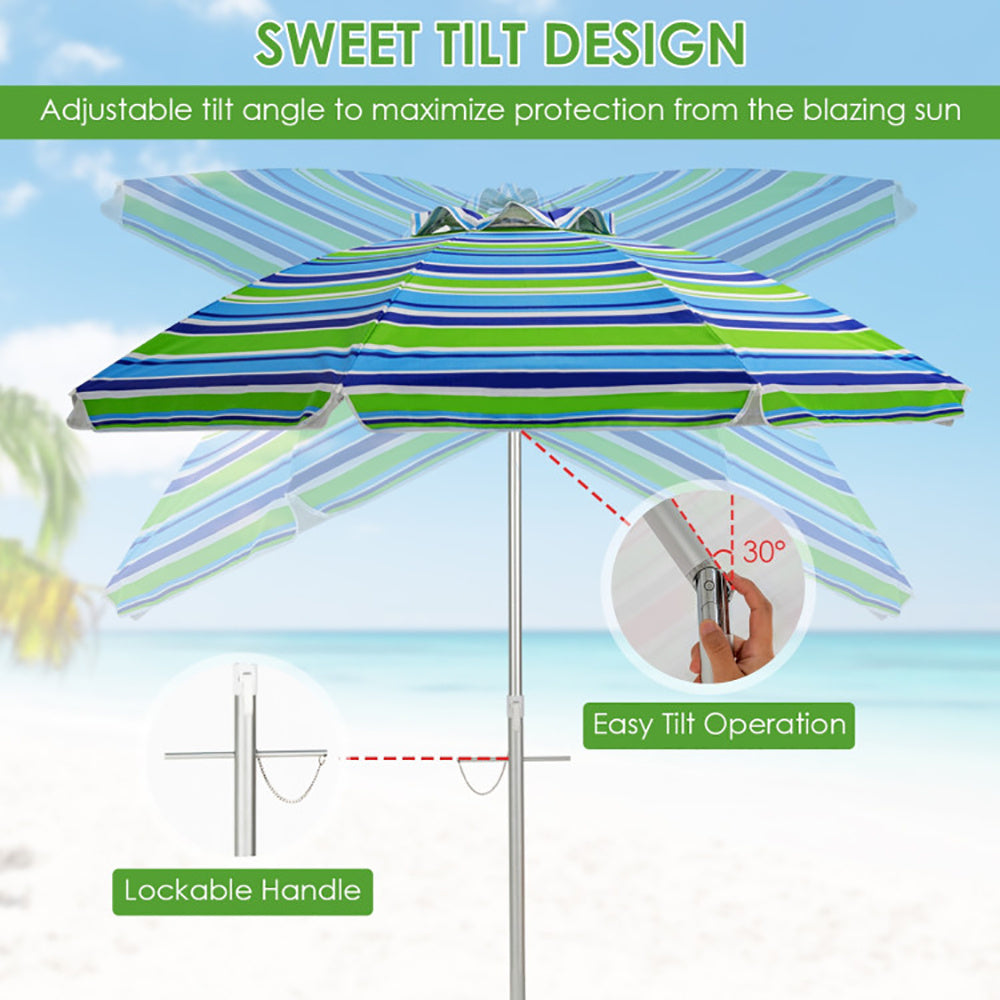 Oaken Sky Shores 6.5' Beach Umbrella with Carry Bag
Portable 6.5' beach umbrella with UV-resistant canopy and carry bag. Easy to set up for beach trips, no weight base included.
